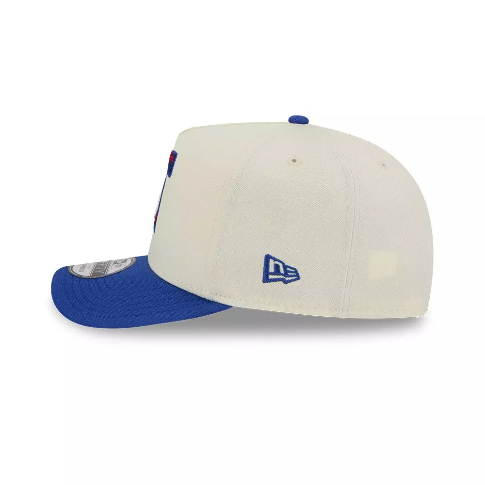 New Era Philadelphia 78ers 9FIFTY A-Frame Hardwood Classic Snapback Hat - Cream/Royal - CREAM