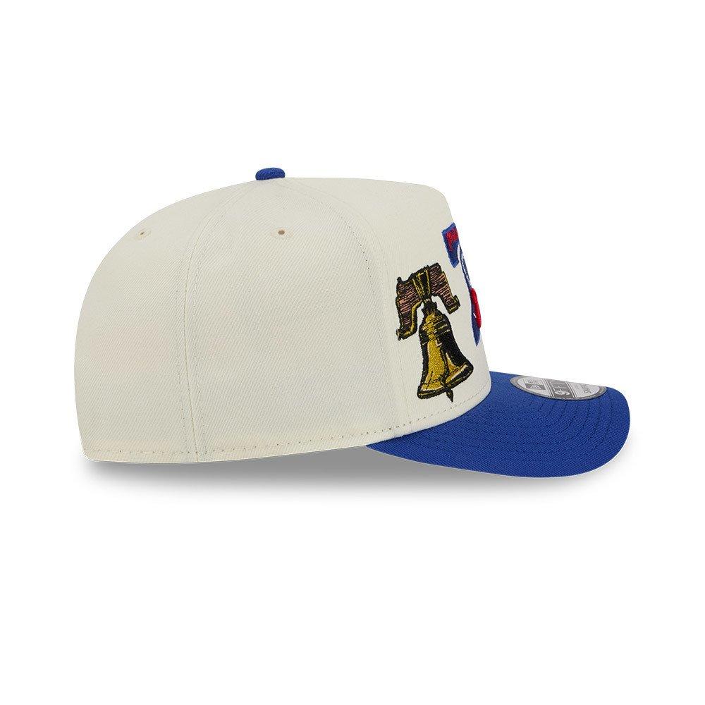 New Era Philadelphia 78ers 9FIFTY A-Frame Hardwood Classic Snapback Hat - Cream/Royal - CREAM Thumbnail View 6