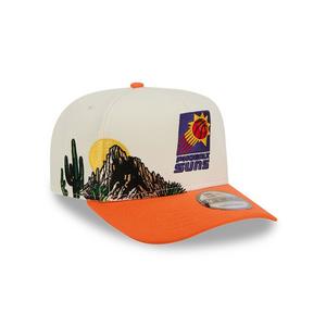 New Era Phoenix Suns 9FIFTY A-Frame Hardwood Classic Snapback Hat-Cream/Orange