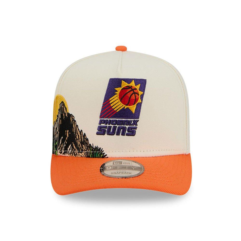 New Era Phoenix Suns 9FIFTY A-Frame Hardwood Classic Snapback Hat - Cream/Orange - CREAM Thumbnail View 3