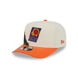 New Era Phoenix Suns 9FIFTY A-Frame Hardwood Classic Snapback Hat-Cream/Orange