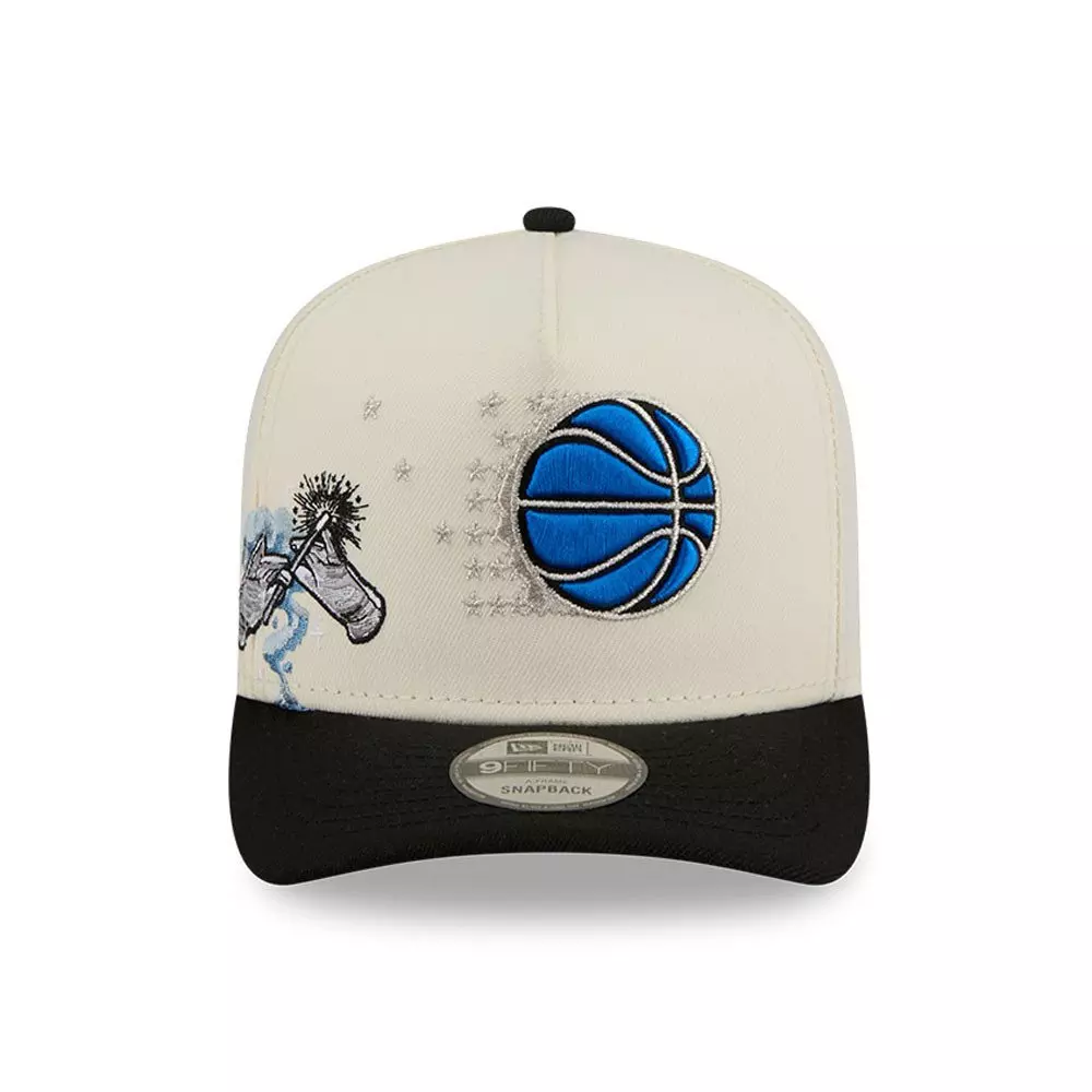 New Era Orlando Magic 9FIFTY A-Frame Hardwood Classic Snapback Hat - Cream/Black - CREAM