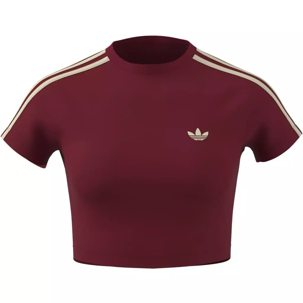 adidas Women's Red & Warm Vanilla Baby Tee - RED/KHAKI