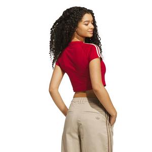 adidas Women's Red & Warm Vanilla Baby Tee - RED/KHAKI