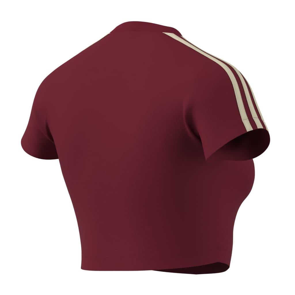 adidas Women's Red & Warm Vanilla Baby Tee - RED/KHAKI Thumbnail View 2