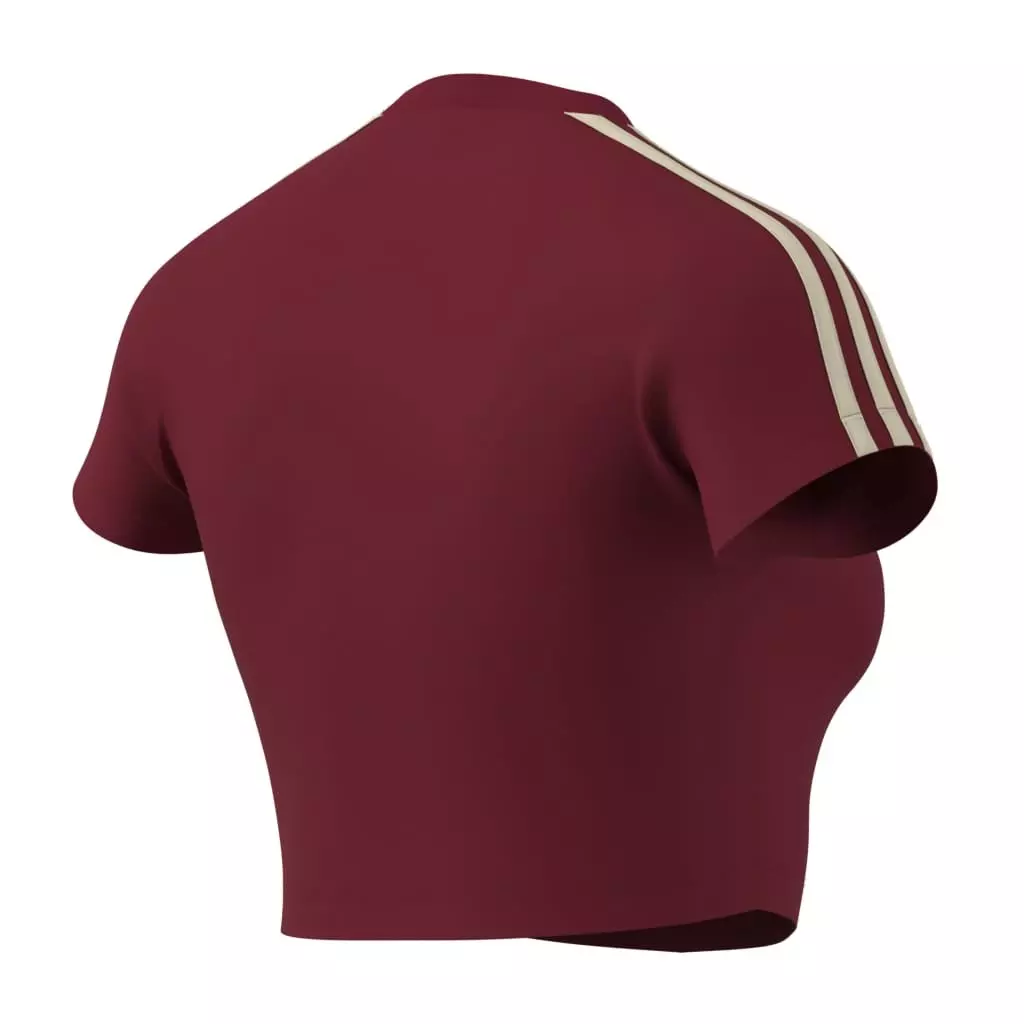 adidas Women's Red & Warm Vanilla Baby Tee - RED/KHAKI