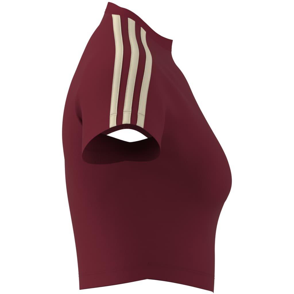 adidas Women's Red & Warm Vanilla Baby Tee - RED/KHAKI Thumbnail View 4