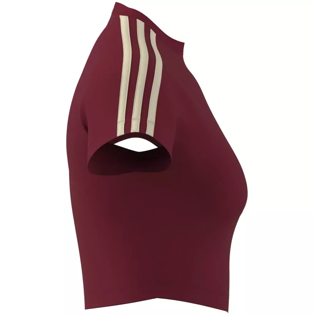 adidas Women's Red & Warm Vanilla Baby Tee - RED/KHAKI