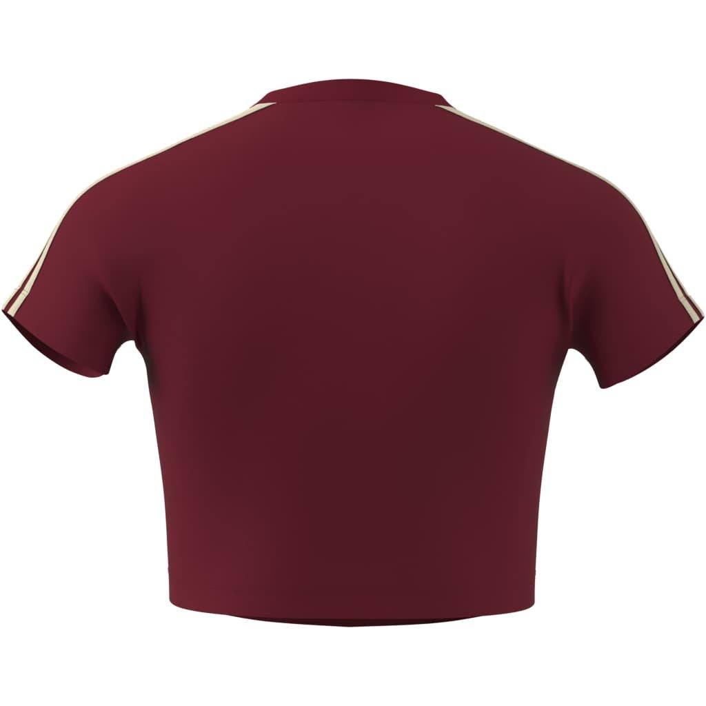 adidas Women's Red & Warm Vanilla Baby Tee - RED/KHAKI Thumbnail View 5