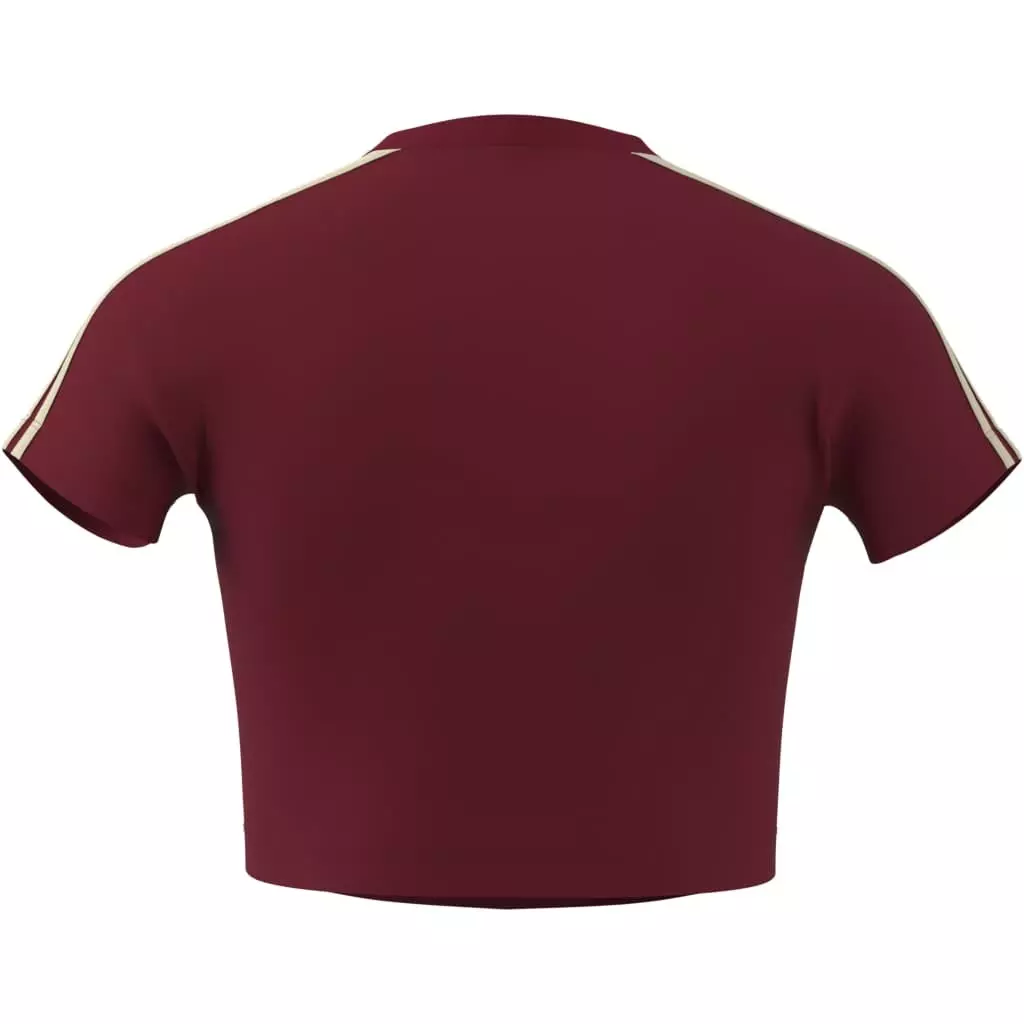 adidas Women's Red & Warm Vanilla Baby Tee - RED/KHAKI