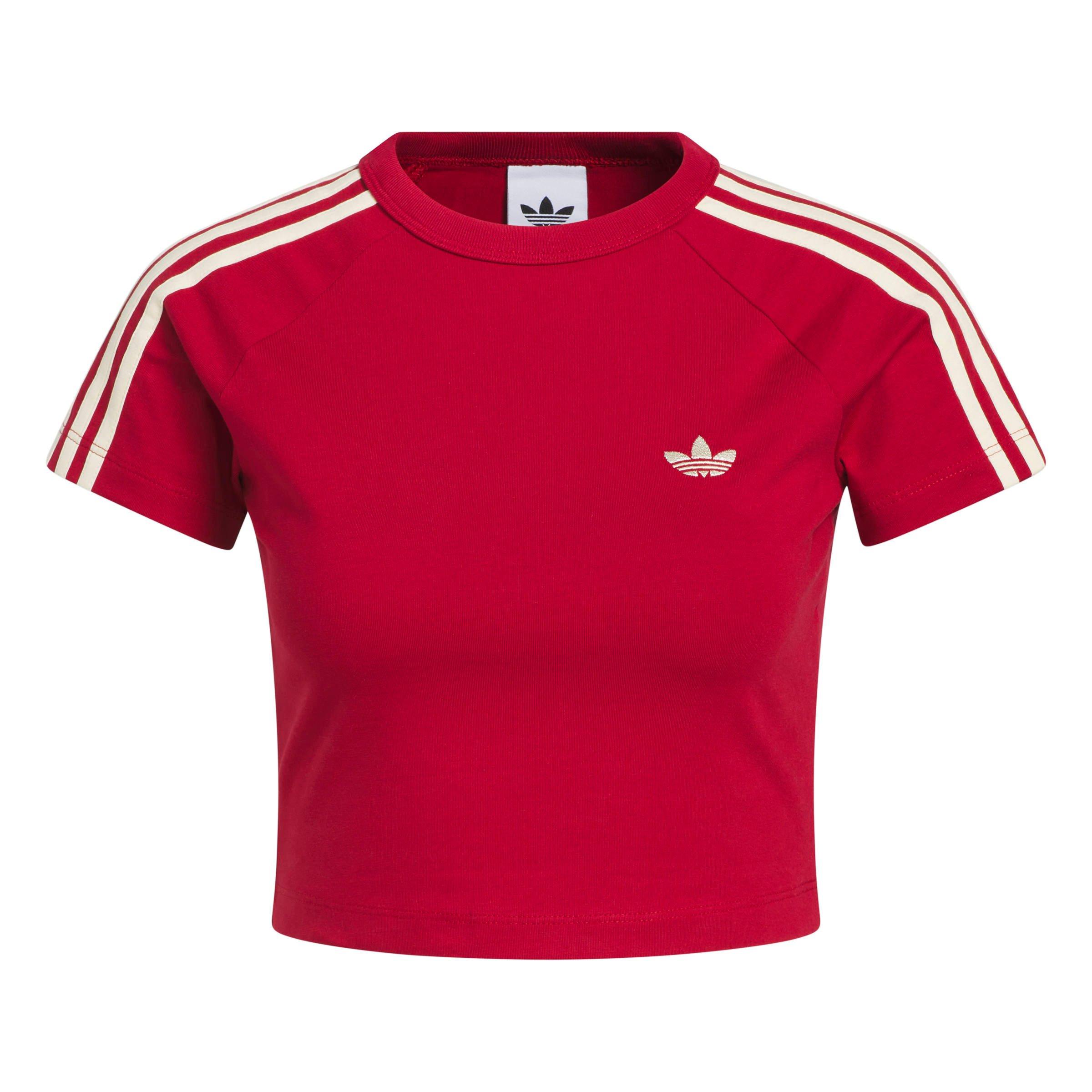adidas Women's Red & Warm Vanilla Baby Tee - RED/KHAKI