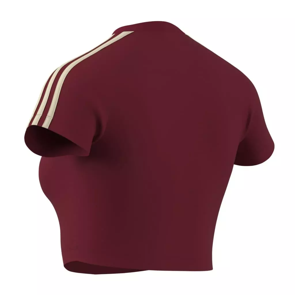 adidas Women's Red & Warm Vanilla Baby Tee - RED/KHAKI