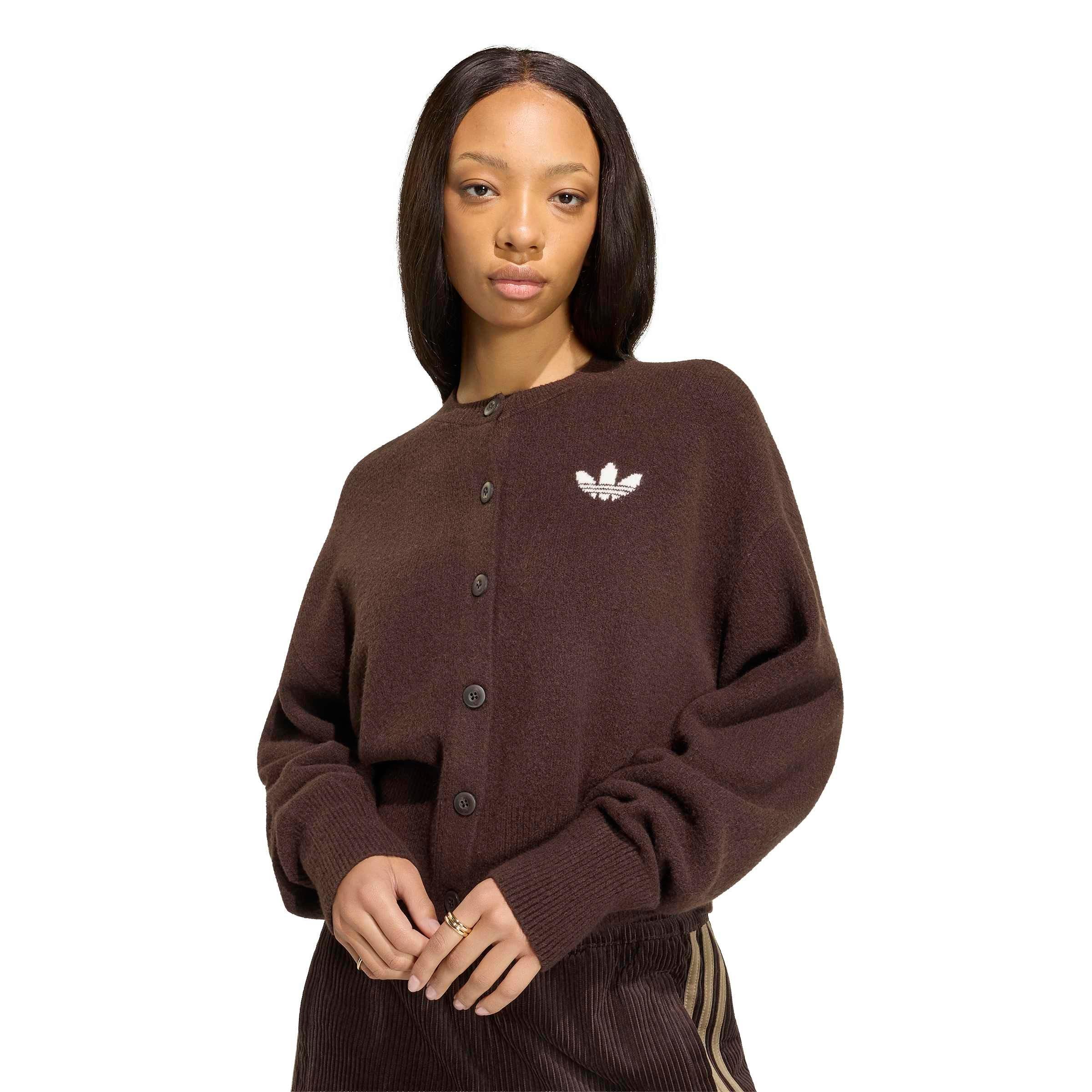 adidas Originals Women's Essentials Knit Cardigan - DK BROWN