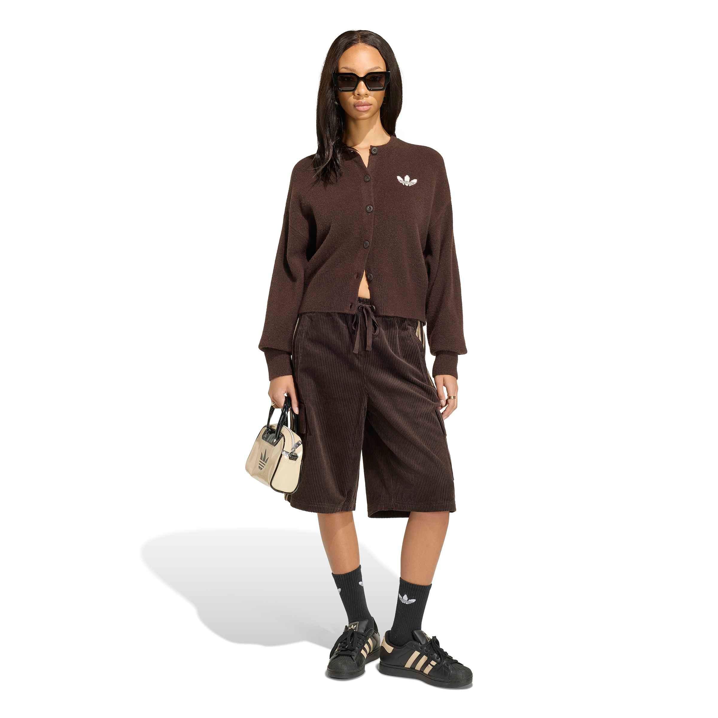 adidas Originals Women's Essentials Knit Cardigan - DK BROWN