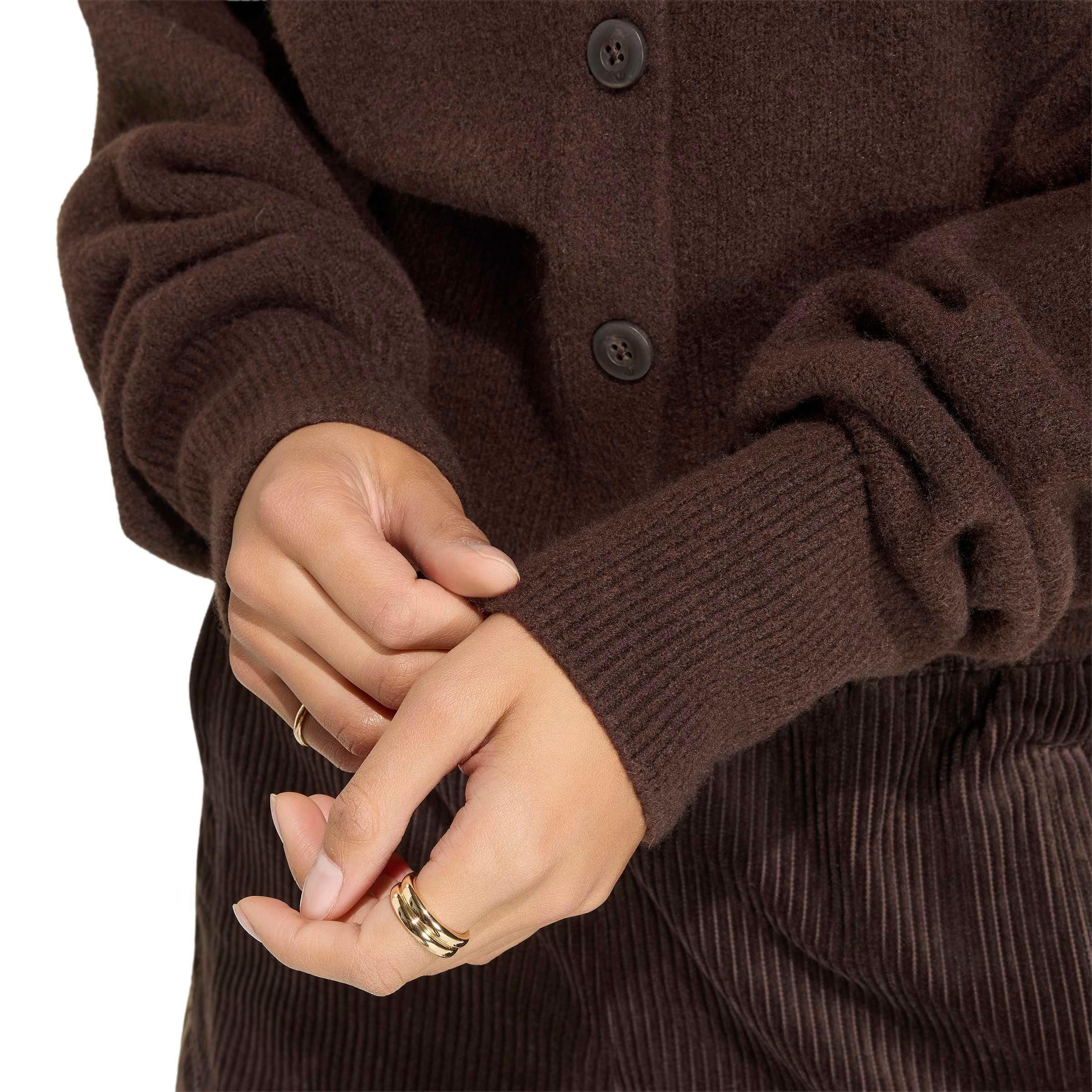 adidas Originals Women's Essentials Knit Cardigan - DK BROWN