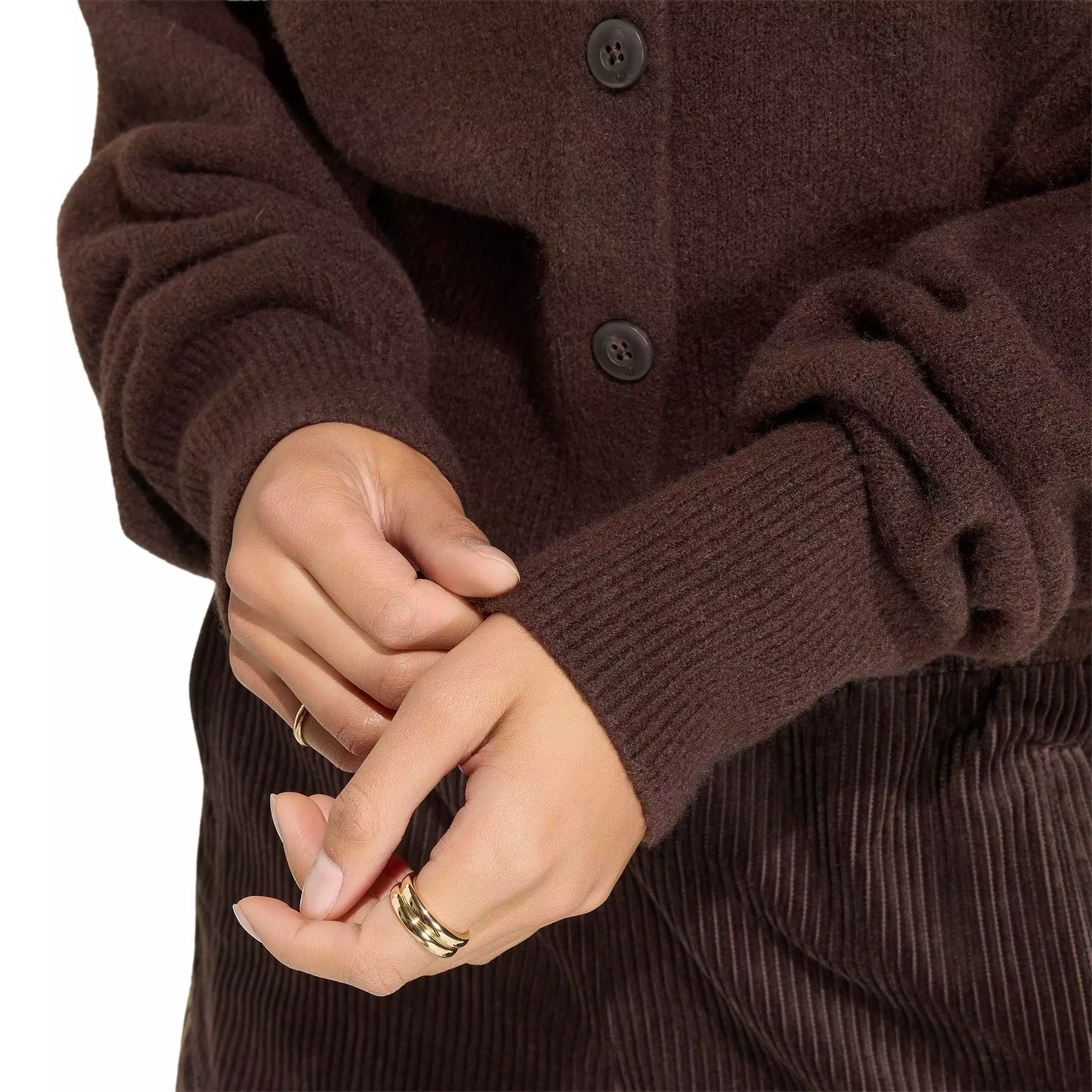 adidas Originals Women's Essentials Knit Cardigan - DK BROWN