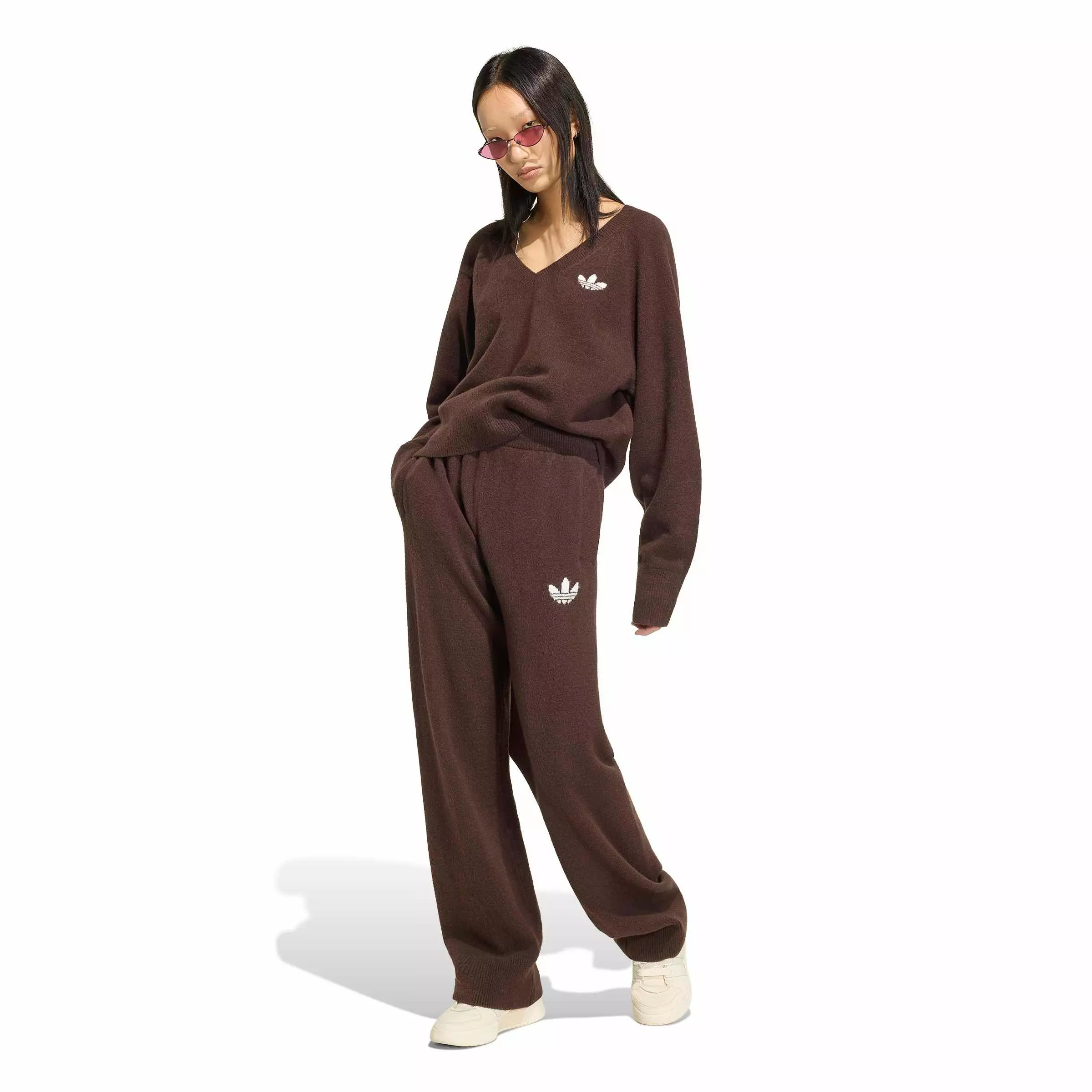 adidas Originals Women's Essentials Knit Pants - DK BROWN