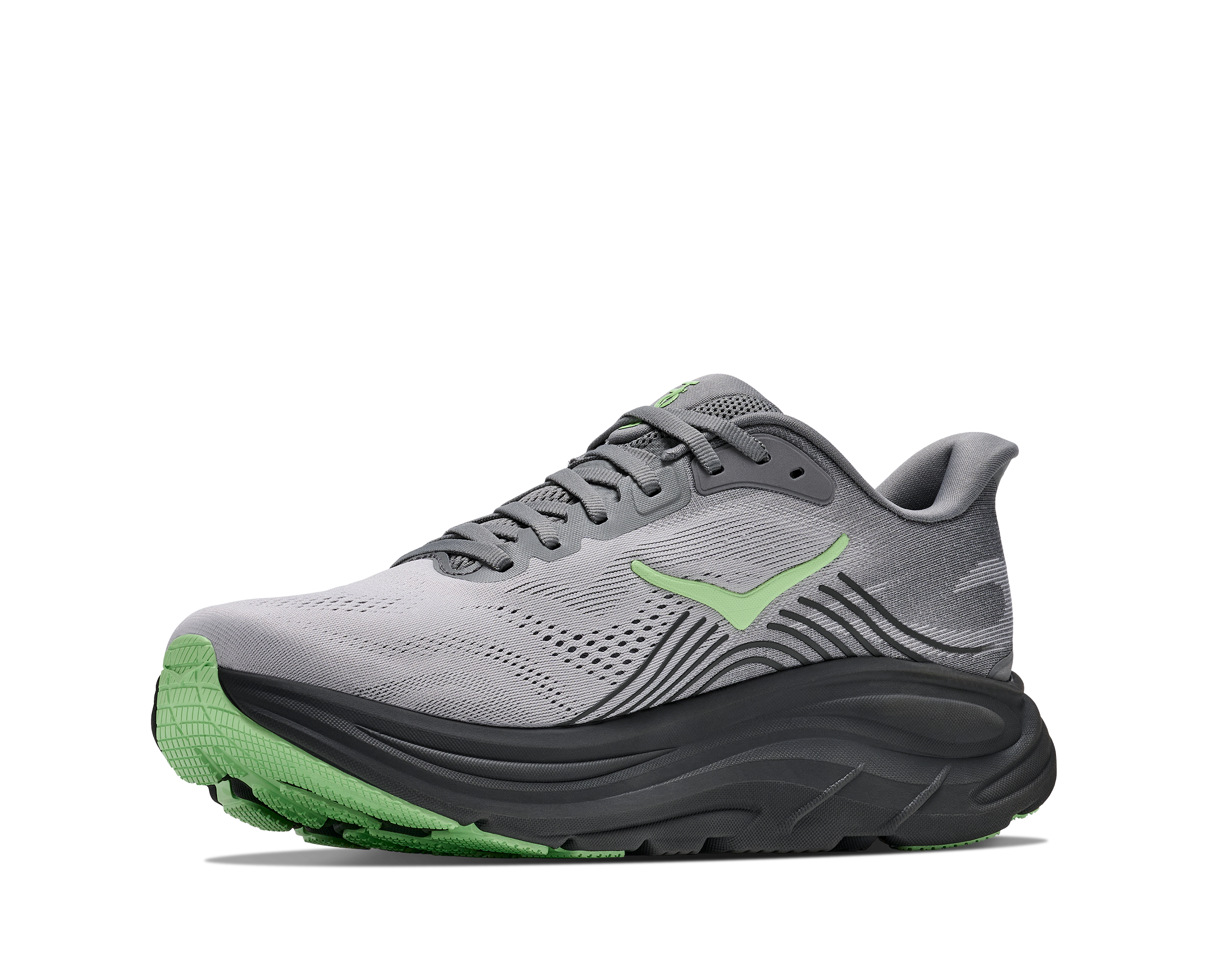 Hoka Clifton 11 "Grey/Black/Green" Men's Running Shoe - GREY/BLACK/GREEN