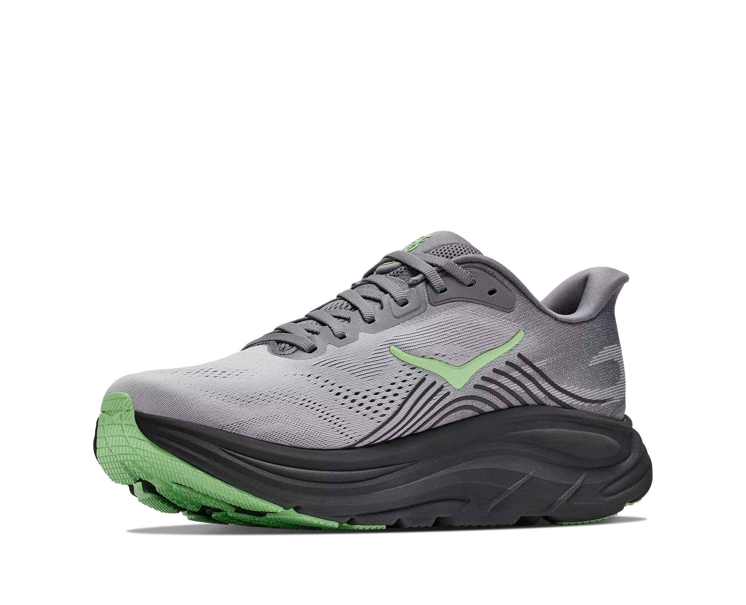 Hoka Clifton 11 "Grey/Black/Green" Men's Running Shoe - GREY/BLACK/GREEN