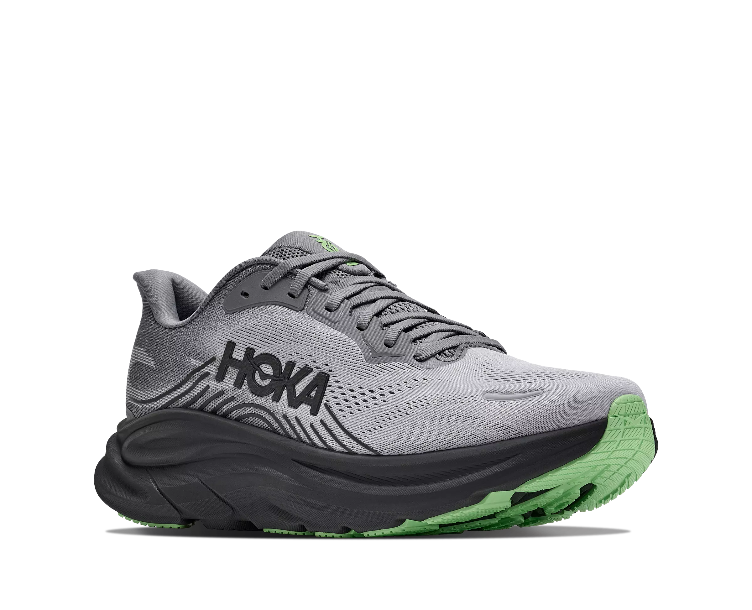 Hoka Clifton 11 "Grey/Black/Green" Men's Running Shoe - GREY/BLACK/GREEN