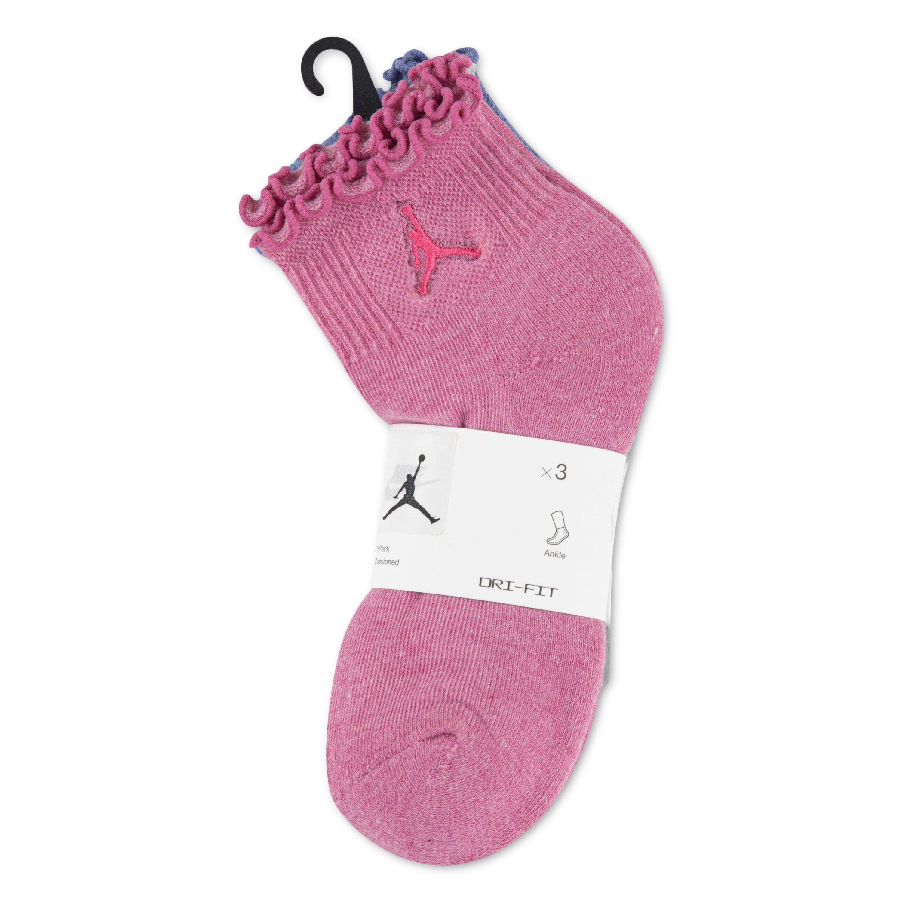 Jordan Lettuce Edge 3-Pack Ankle Big Girls' Socks
