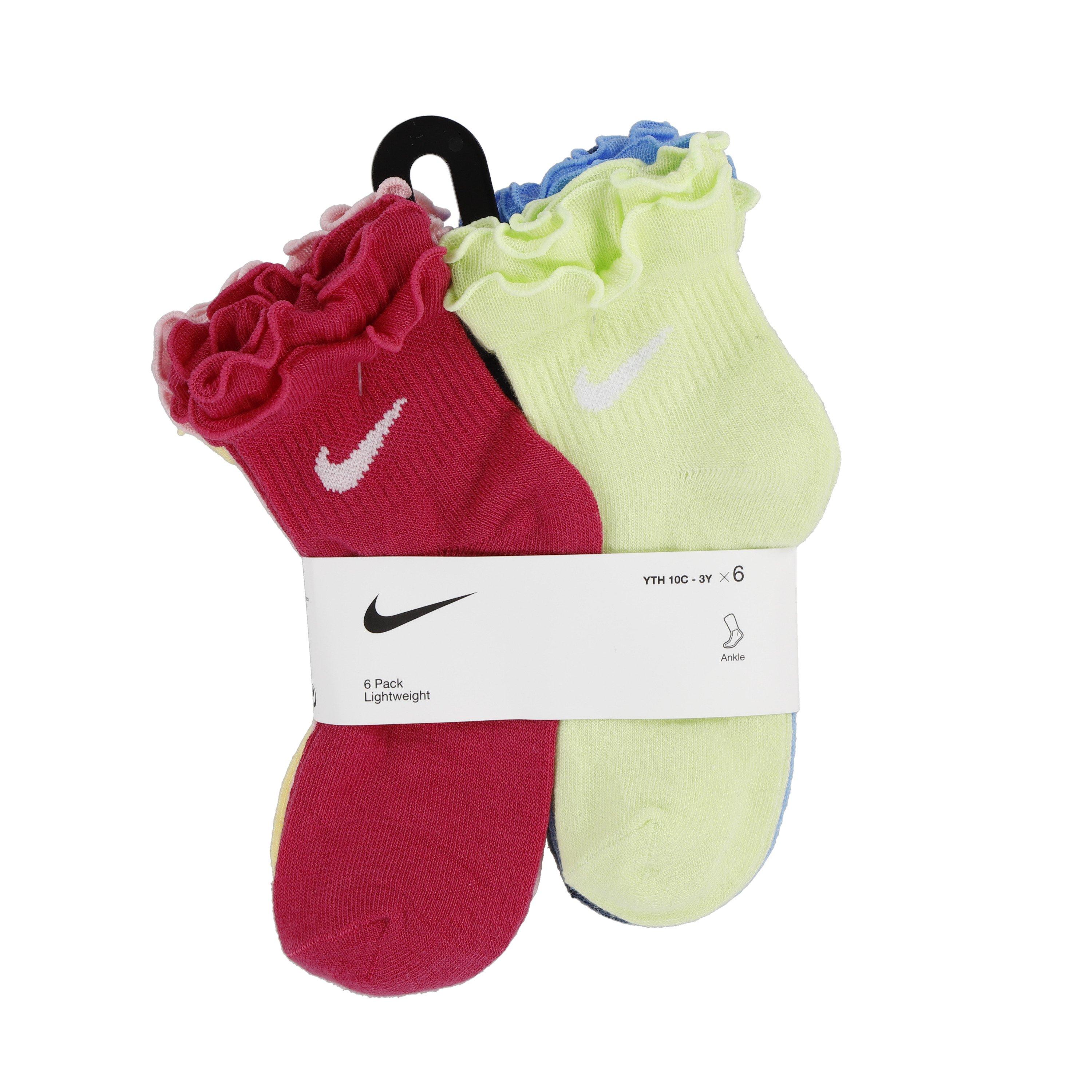 Nike 6-Pack Ruffle Ankle Big Girls' Multi Socks