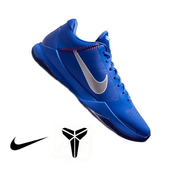 Nike Kobe V "Los Angeles Dodgers" Men's Basketball Shoe - HYPER ROYAL/WOLF GREY/WHITE