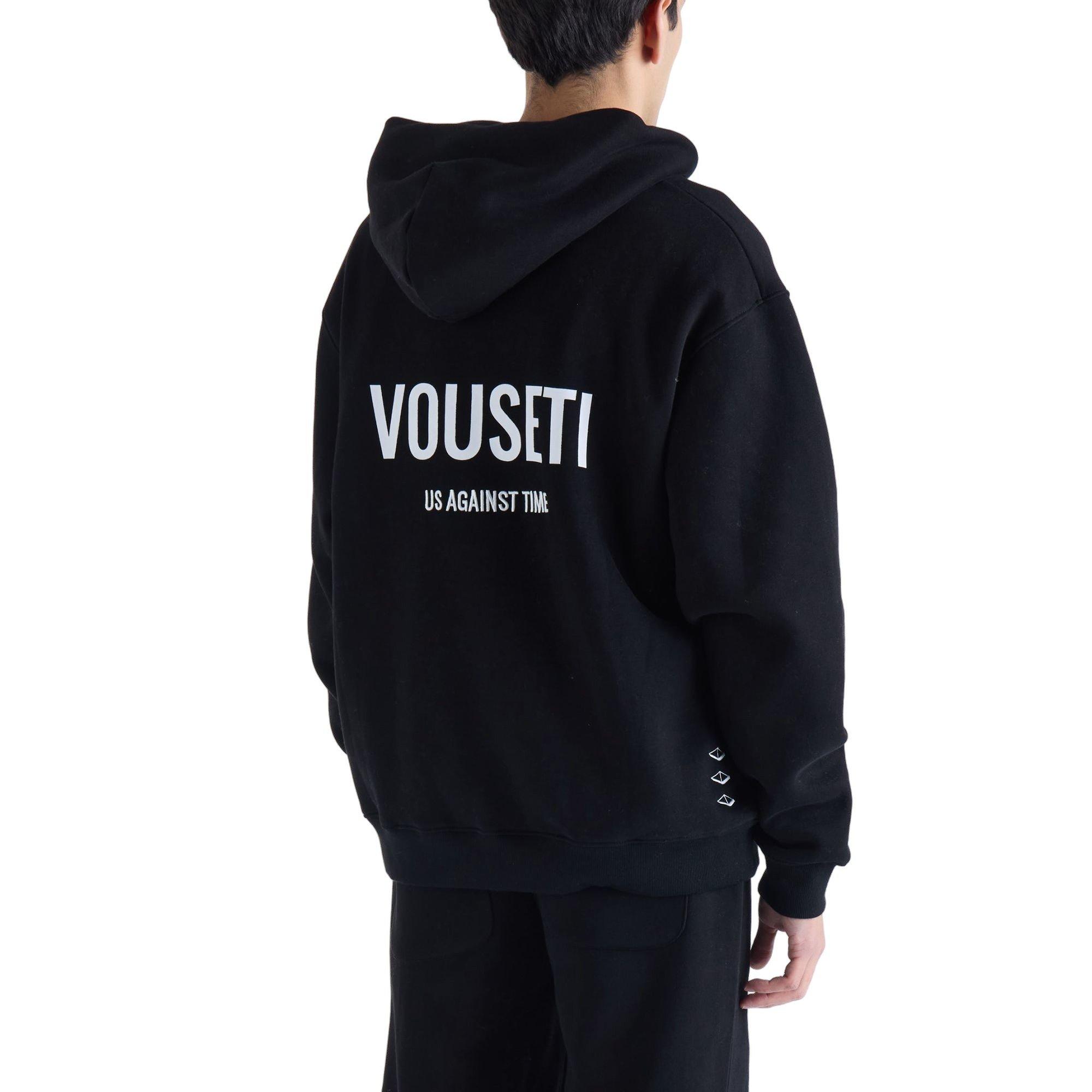 VOUSETI Men's Us Against Time Hoodie - Black - BLACK Thumbnail View 4