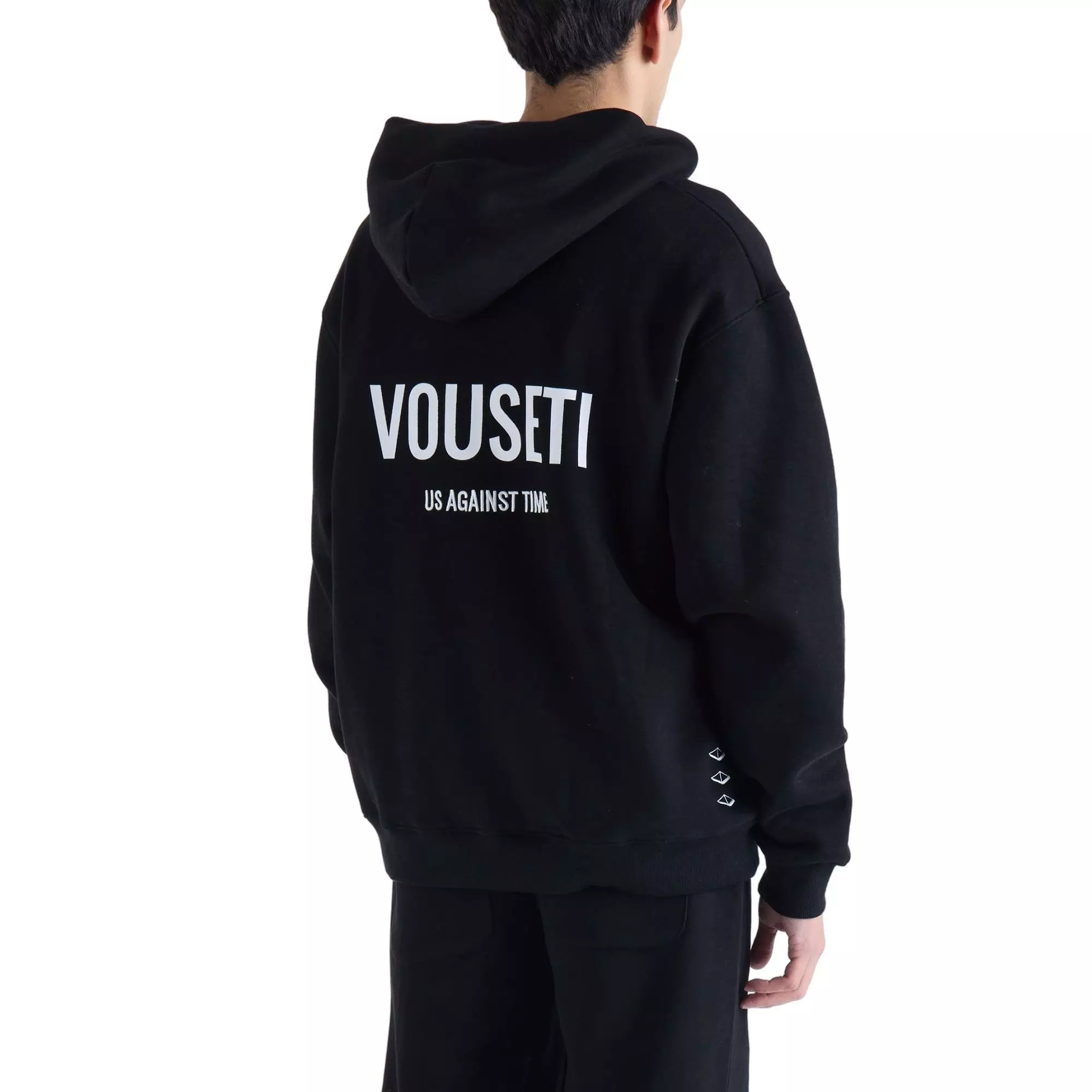 VOUSETI Men's Us Against Time Hoodie - Black - BLACK