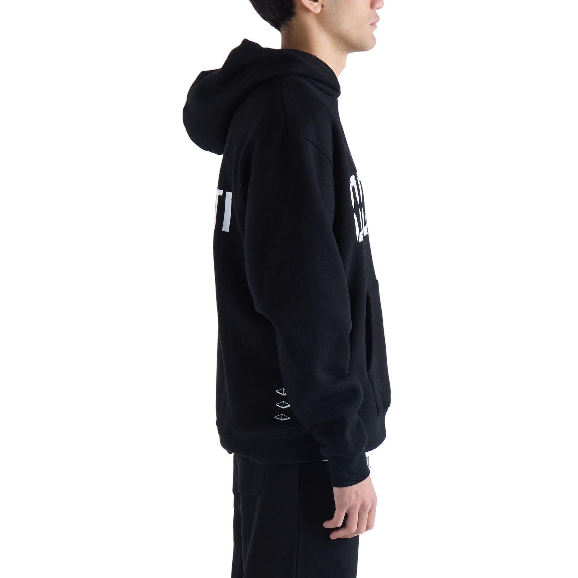 VOUSETI Men's Us Against Time Hoodie - Black - BLACK Thumbnail View 5