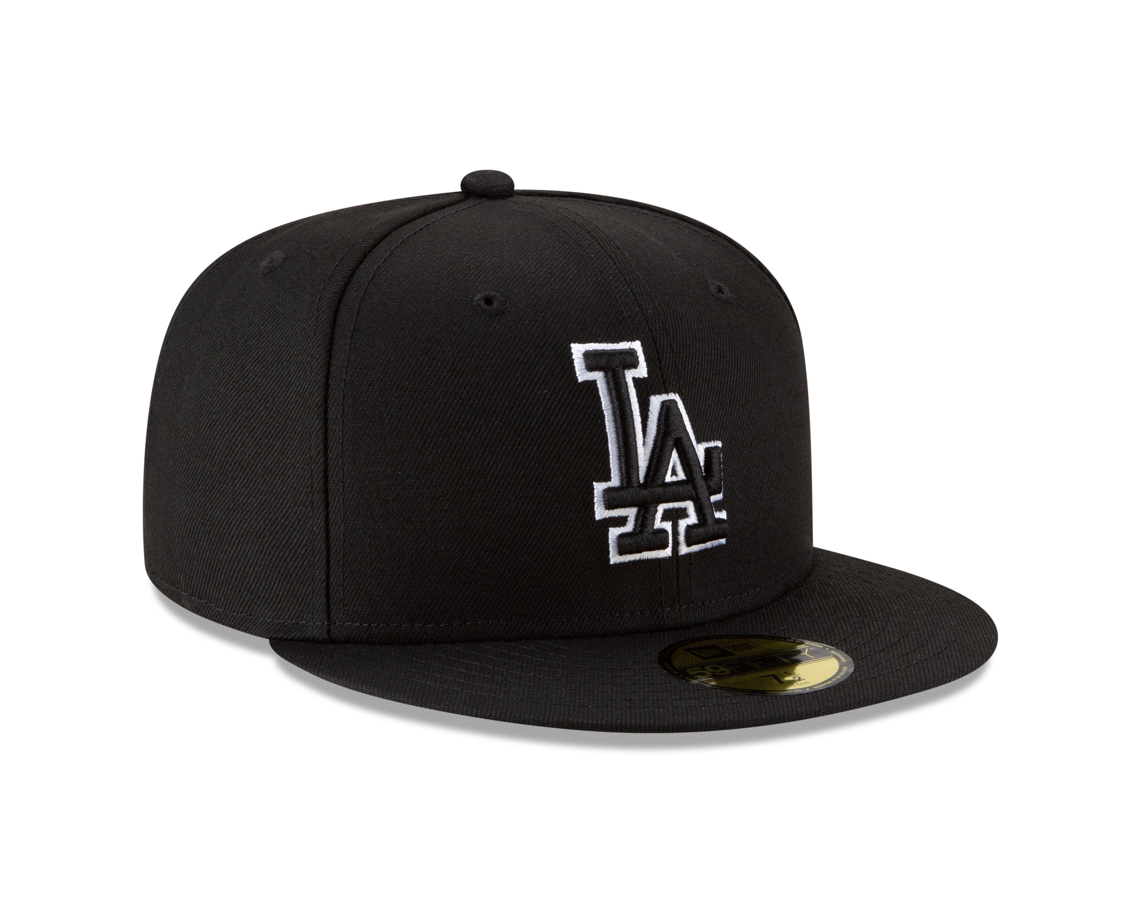 New Era Los Angeles Dodgers 59FIFTY Fresh Pack Fitted Hat-Black/White - BLACK/WHITE Thumbnail View 2