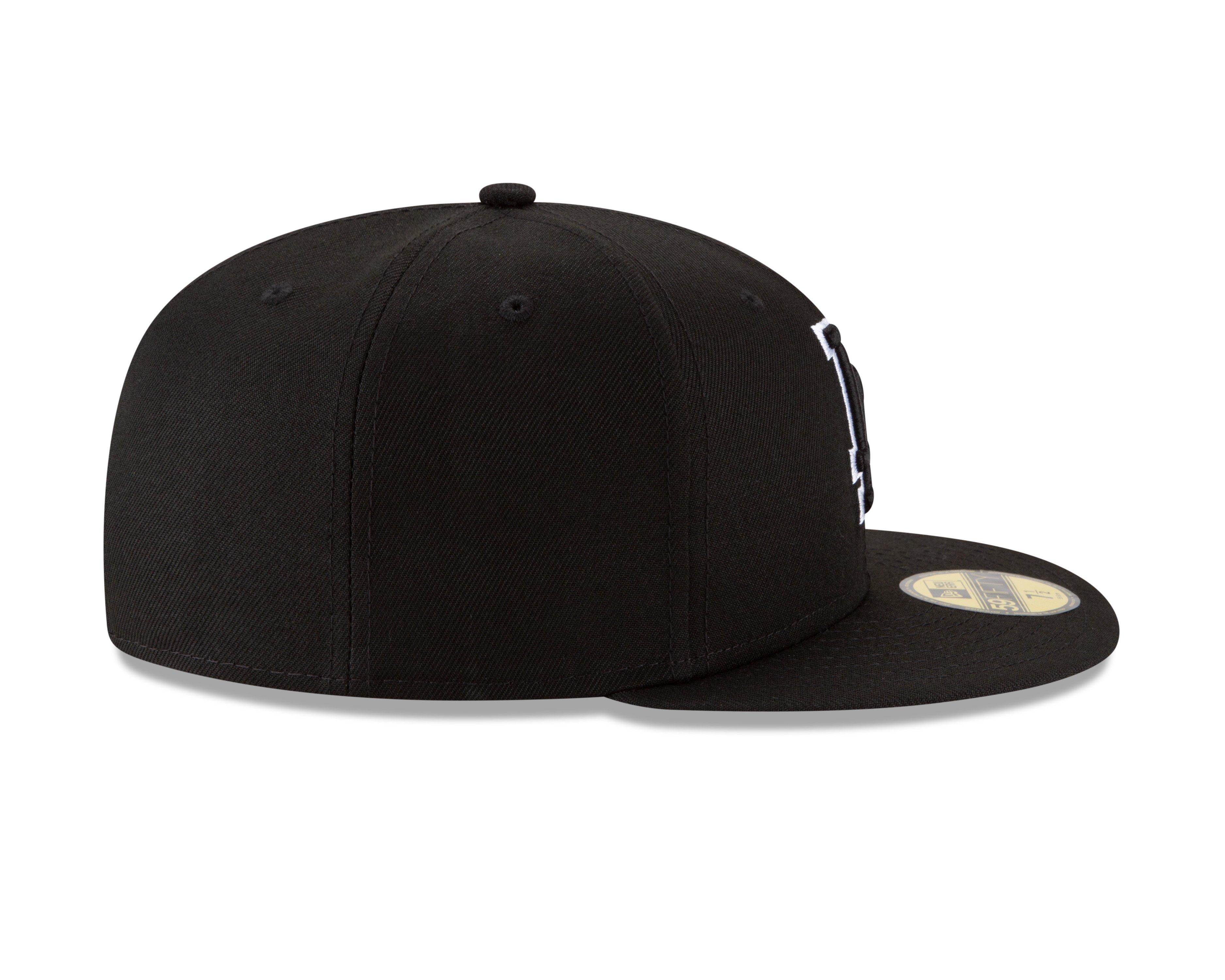 New Era Los Angeles Dodgers 59FIFTY Fresh Pack Fitted Hat-Black/White - BLACK/WHITE Thumbnail View 6