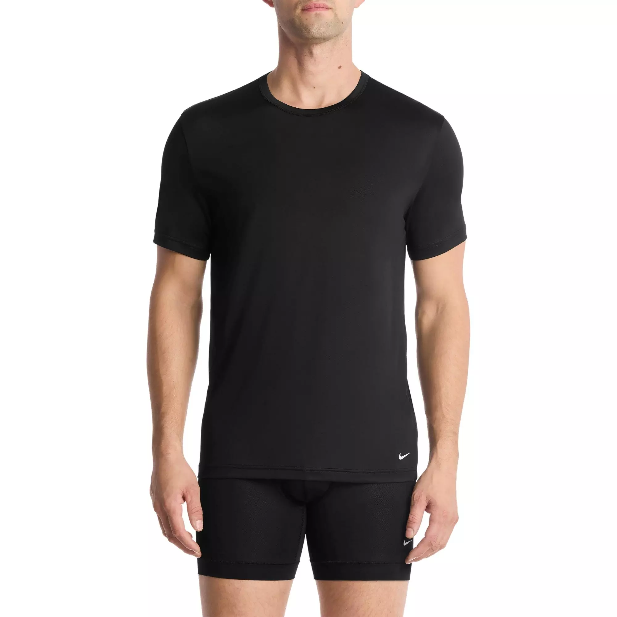Nike Men's Elite Breathe Crewneck Undershirt (2 Pack) - BLACK