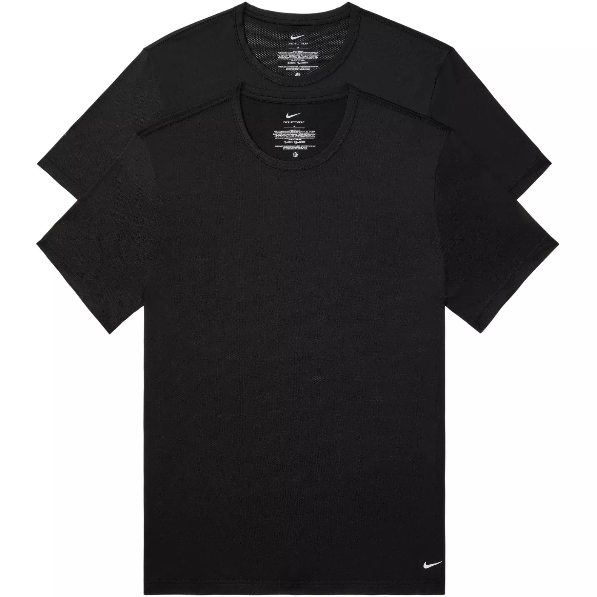 Nike Men's Elite Breathe Crewneck Undershirt (2 Pack) - BLACK