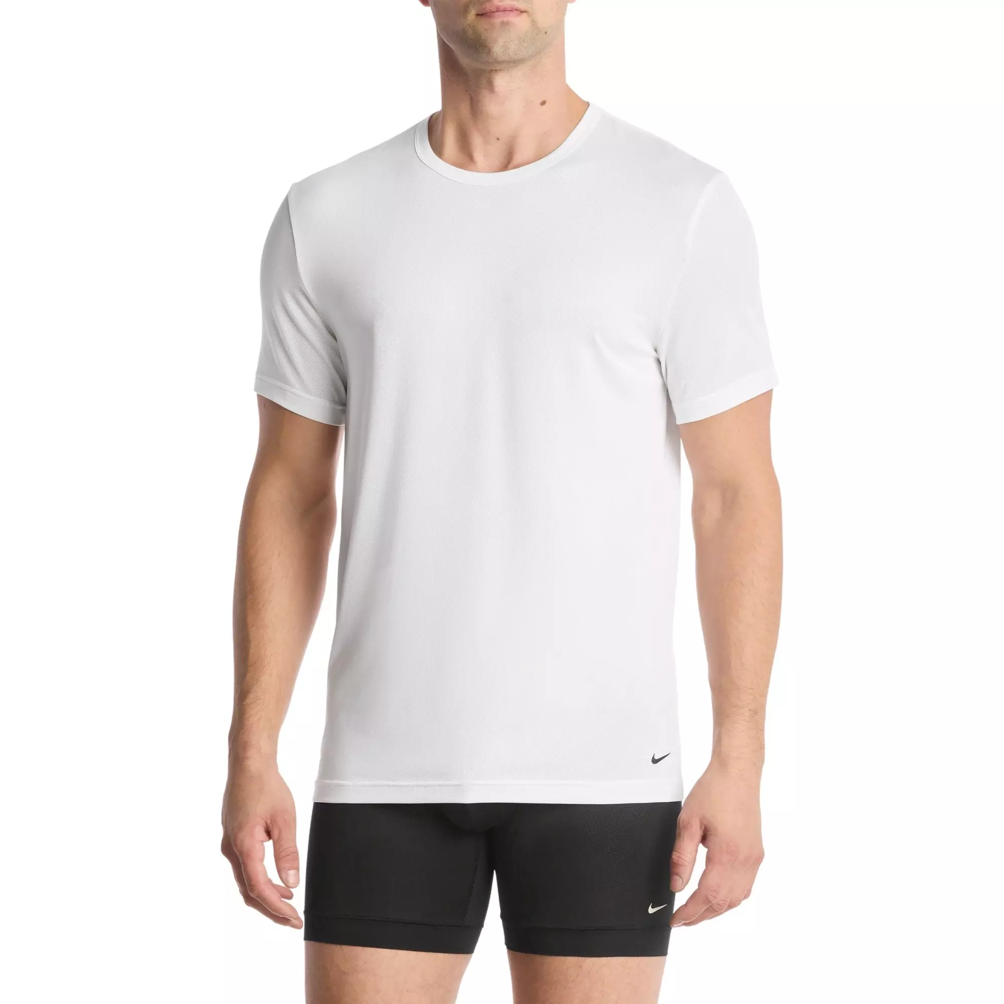 Nike Men's Elite Breathe Crewneck Undershirt (2 Pack)-White - WHITE