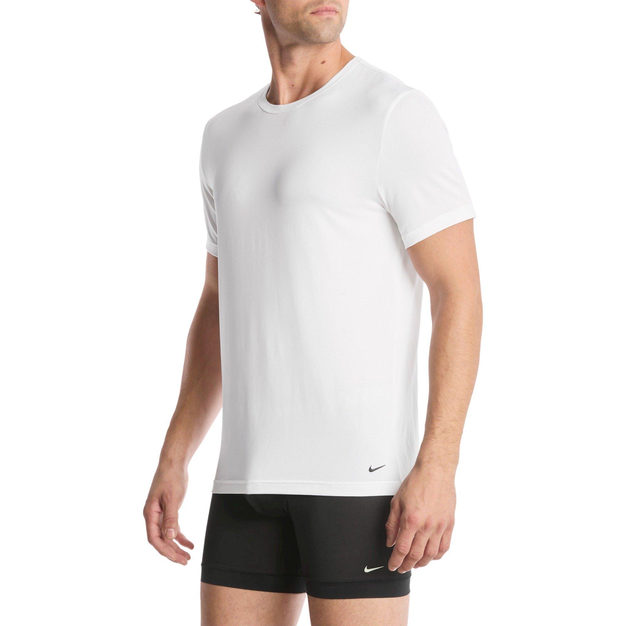 Nike Men's Elite Breathe Crewneck Undershirt (2 Pack)-White - WHITE Thumbnail View 3