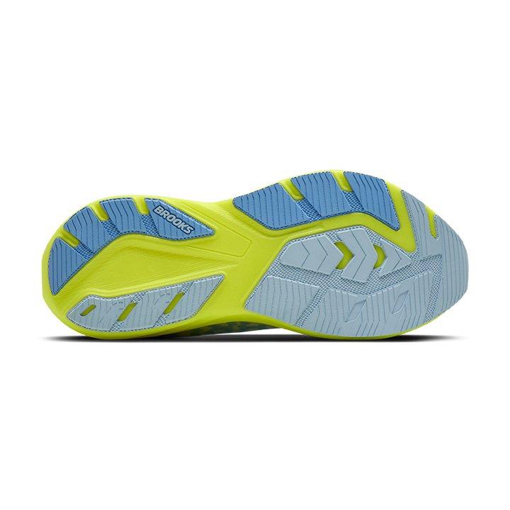 Brooks Ghost Amp "White/Blue/Nightlife" Women's Running Shoe - WHITE/BLUE/YELLOW