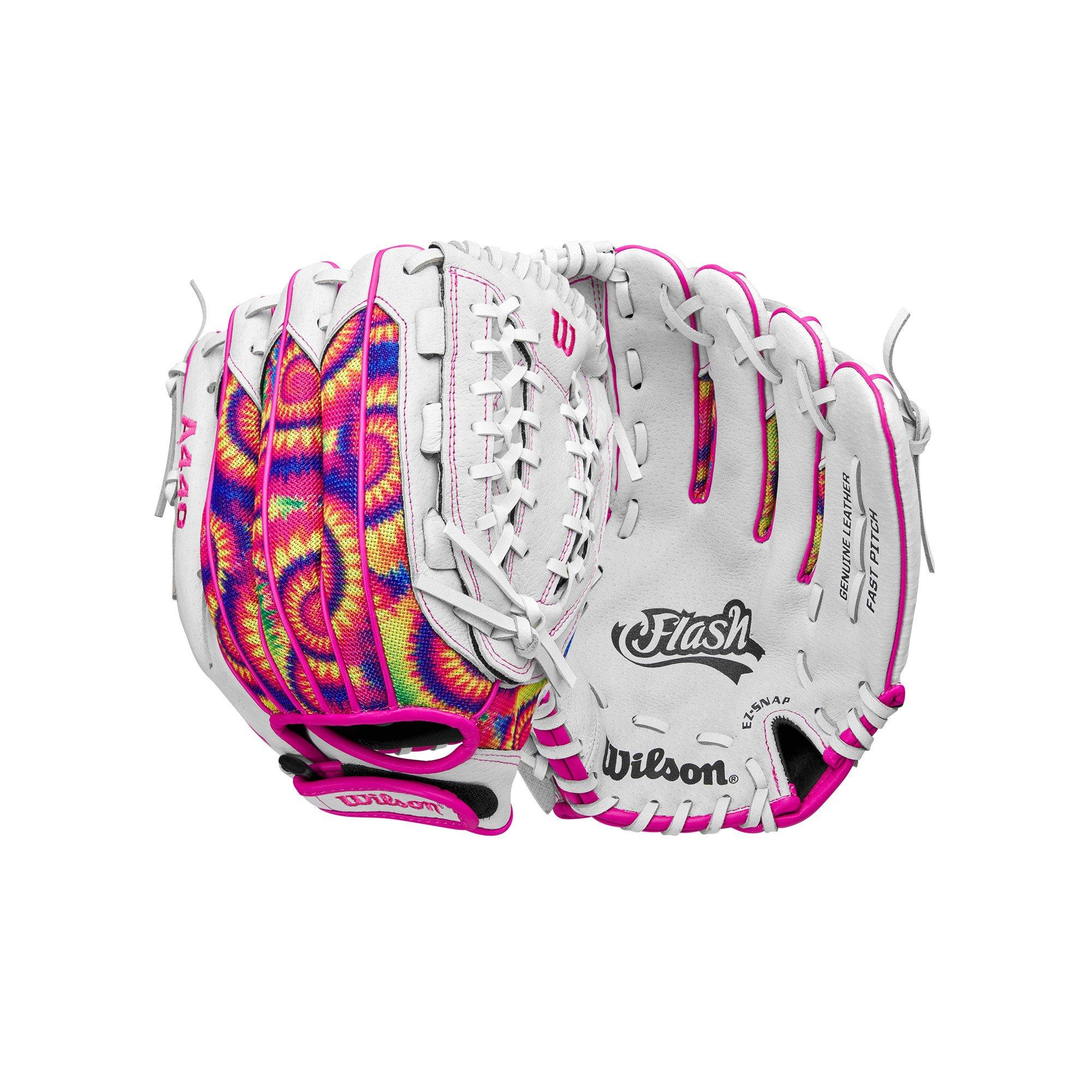 Wilson A440 Flash 12" Softball Fielders Glove - Tie Dye - WHITE/MULTI Thumbnail View 4