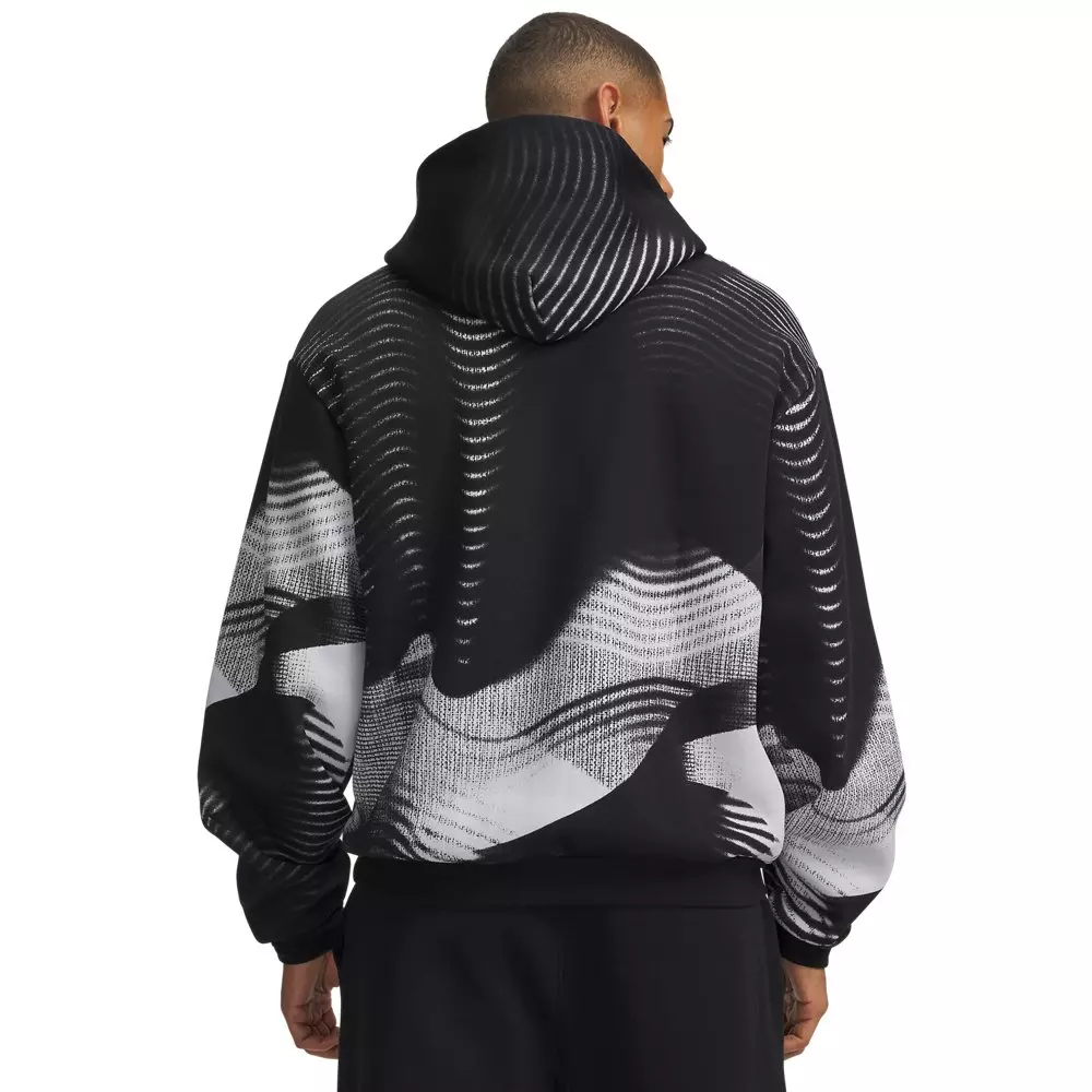 Under Armour Men's Icon Fleece Printed Pullover Hoodie - BLACK/GREY
