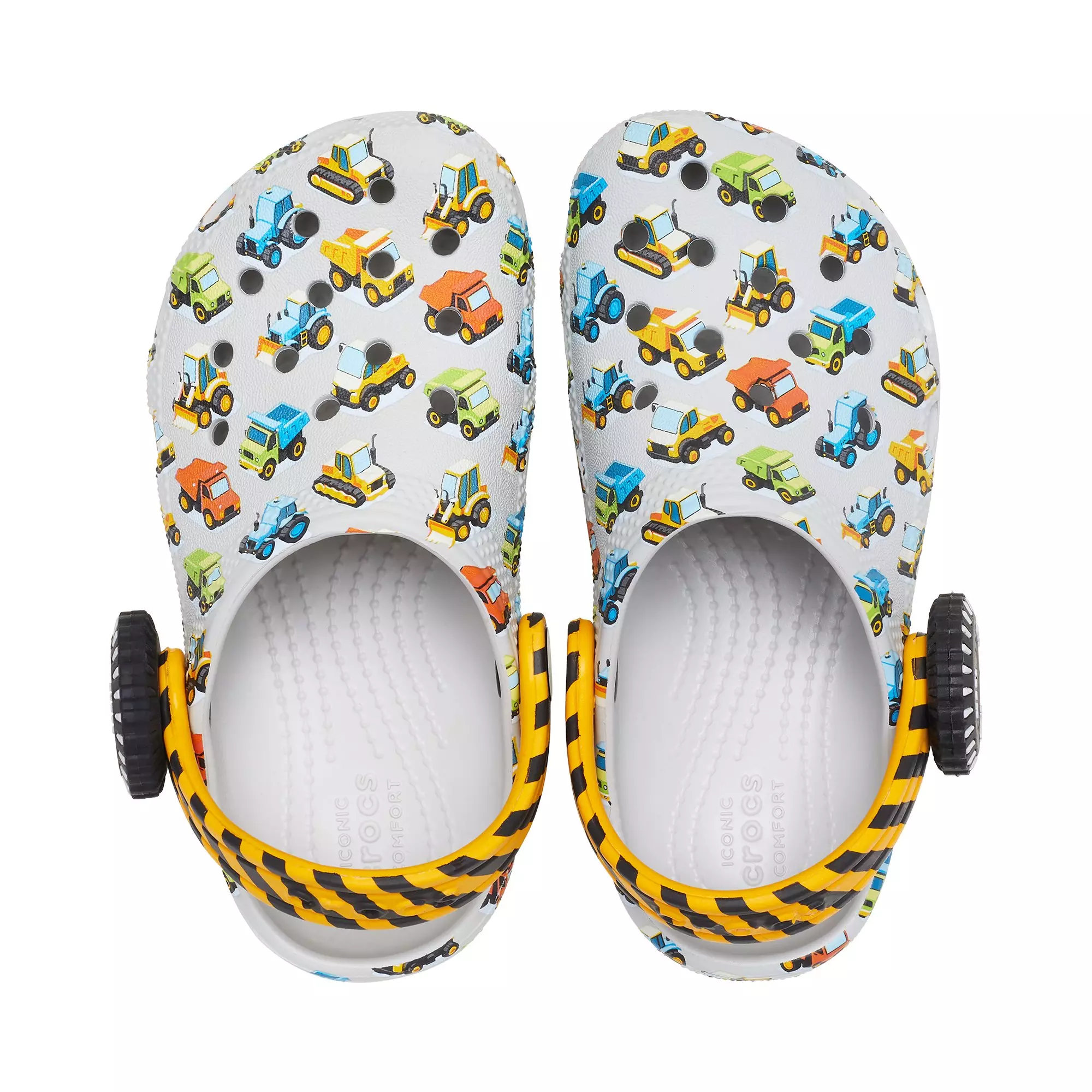 Crocs Classic "Construction Truck" Toddler Boys' Clog - GREY/YELLOW
