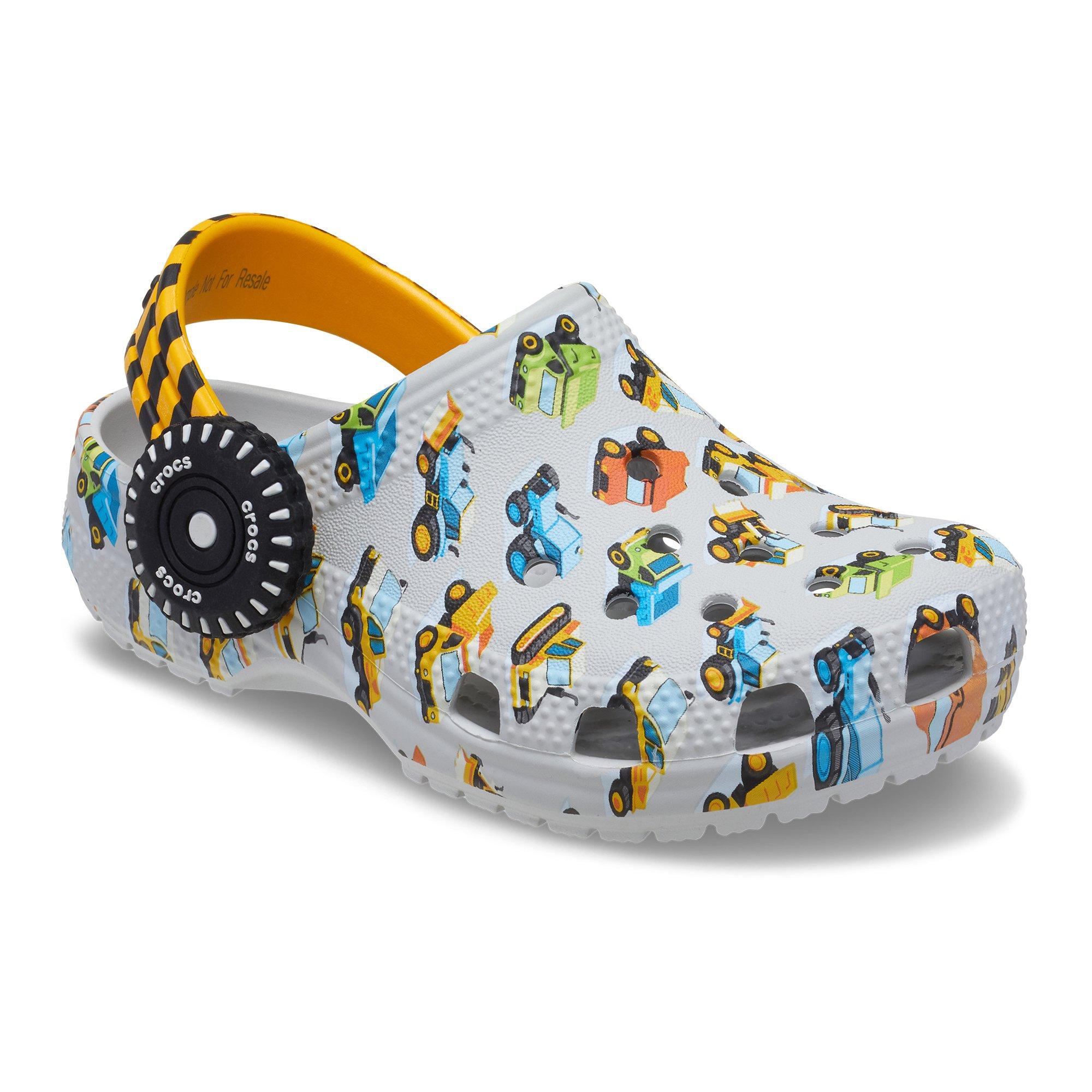 Crocs Classic "Construction Truck" Toddler Boys' Clog - GREY/YELLOW Thumbnail View 5