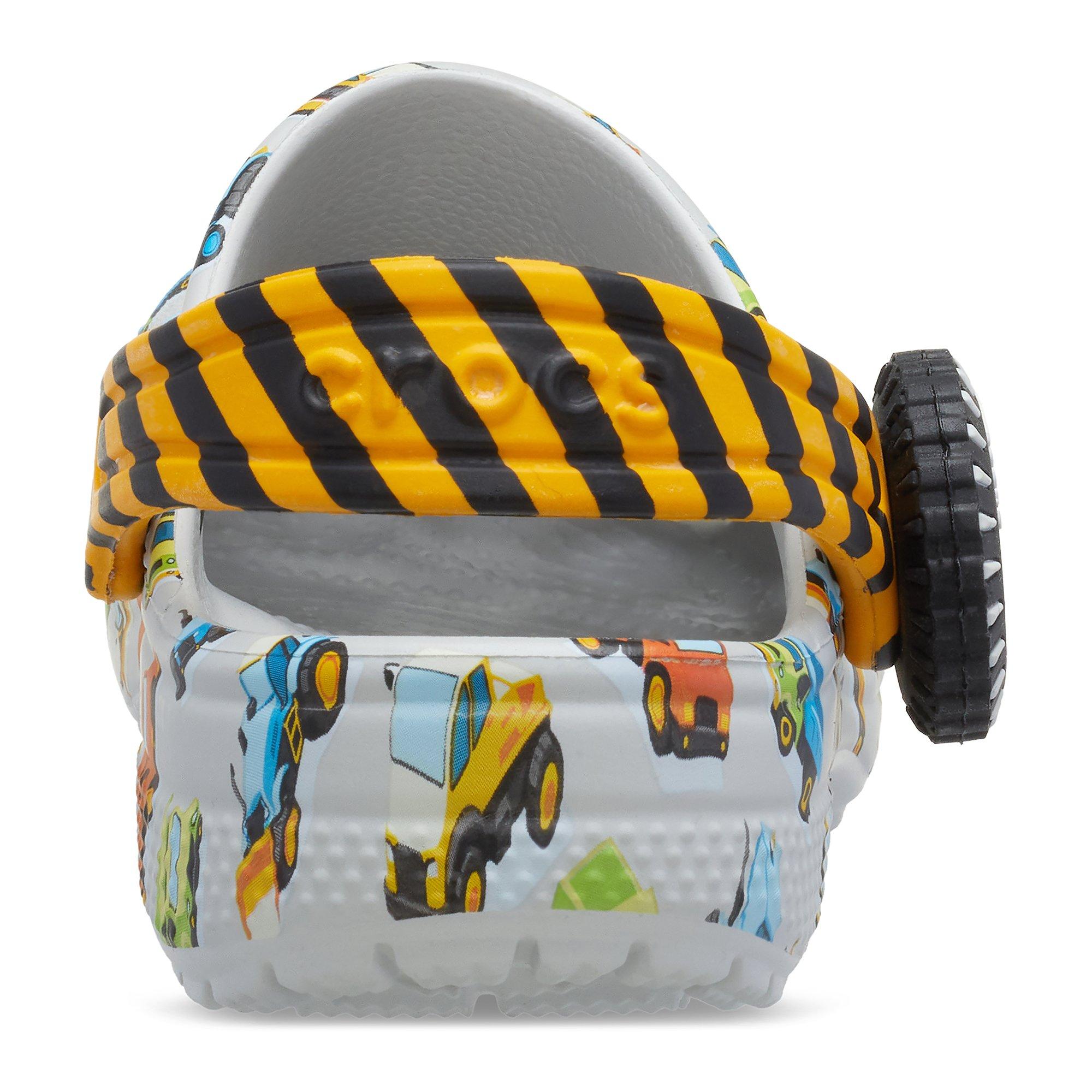 Crocs Classic "Construction Truck" Toddler Boys' Clog - GREY/YELLOW Thumbnail View 6