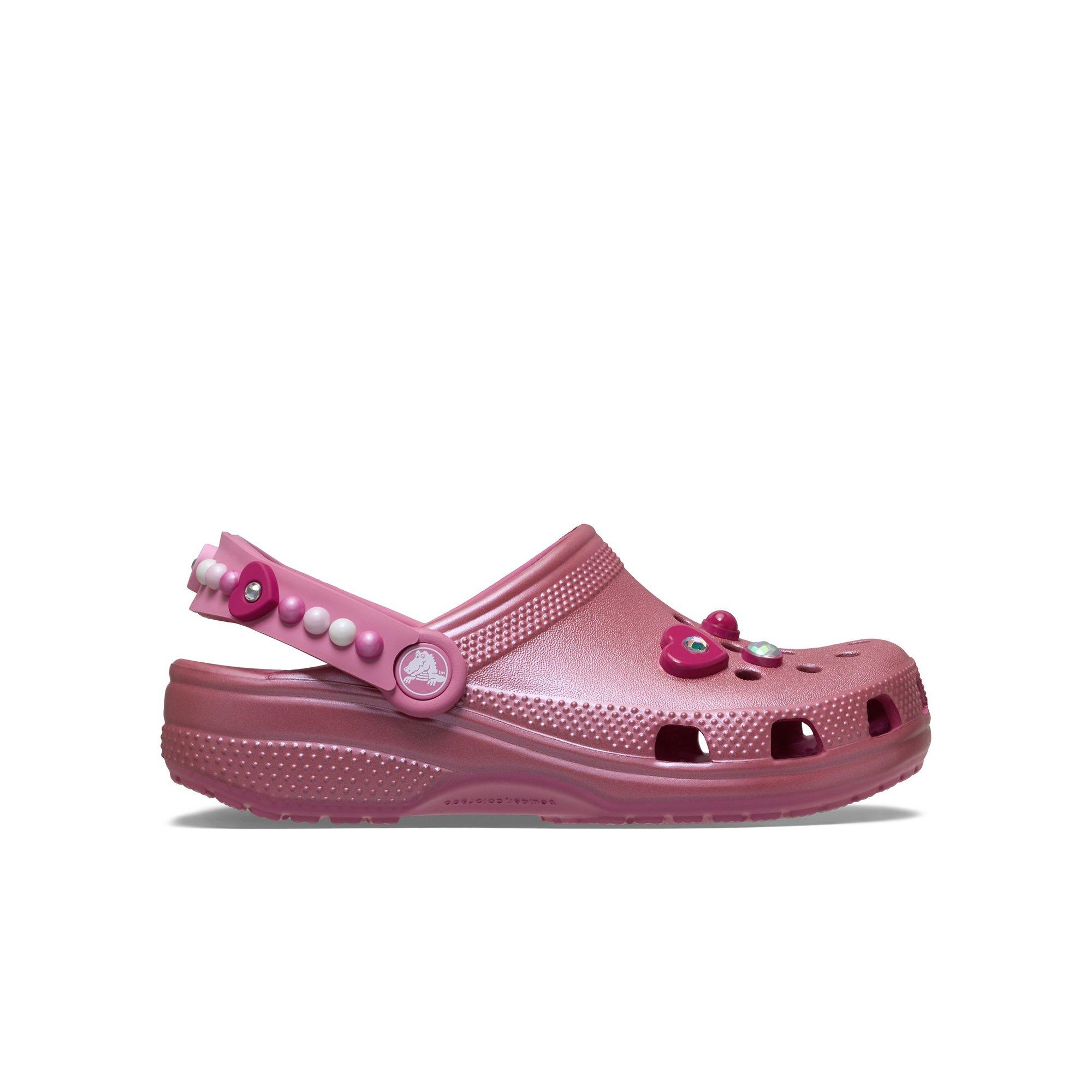 Crocs Classic "Pearls and Hearts Pink" Grade School Girls' Shoe - PINK