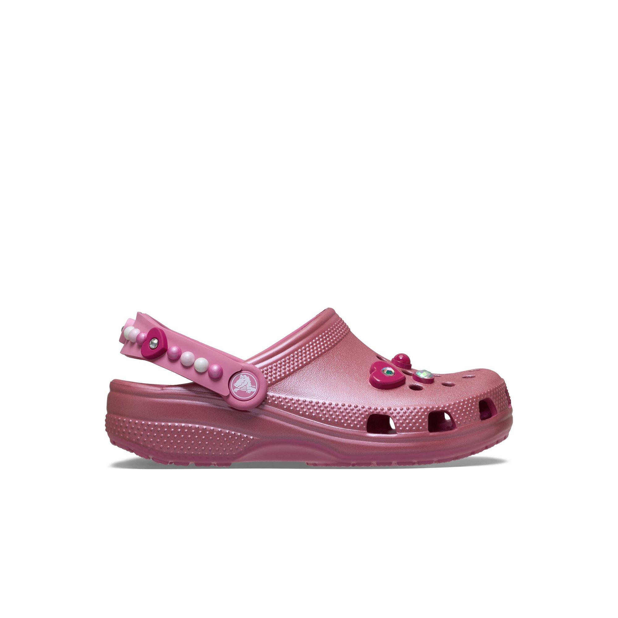 Crocs Classic "Pearls and Hearts Pink" Preschool Girls' Clog - PINK
