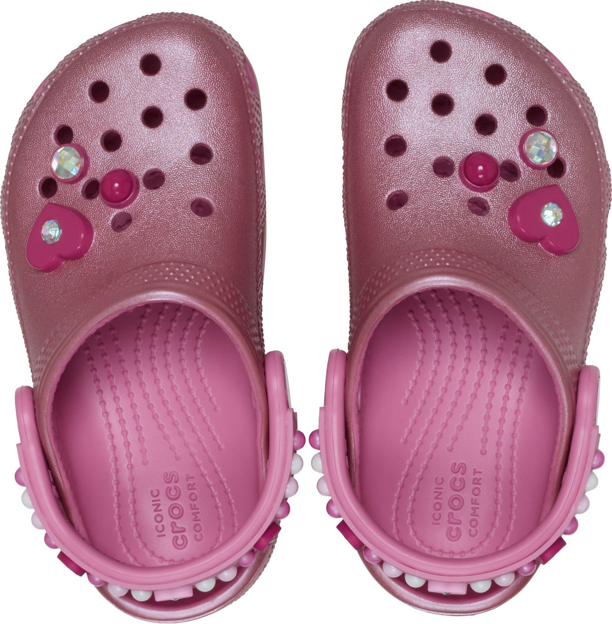 Crocs Classic "Pearls and Hearts Pink" Preschool Girls' Clog - PINK