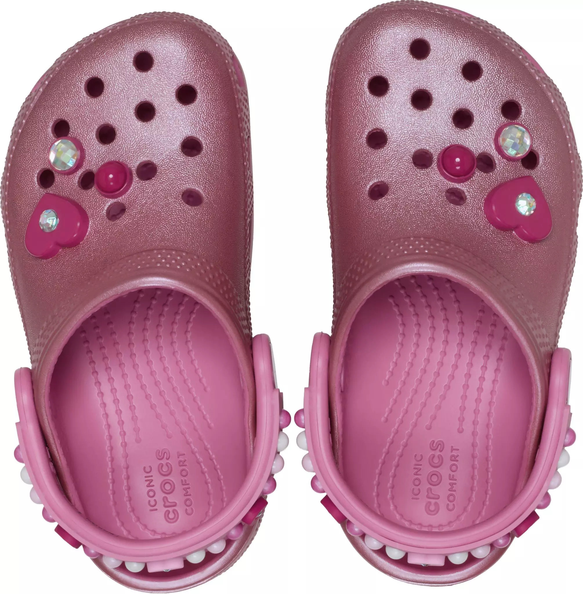 Crocs Classic "Pearls and Hearts Pink" Preschool Girls' Clog - PINK