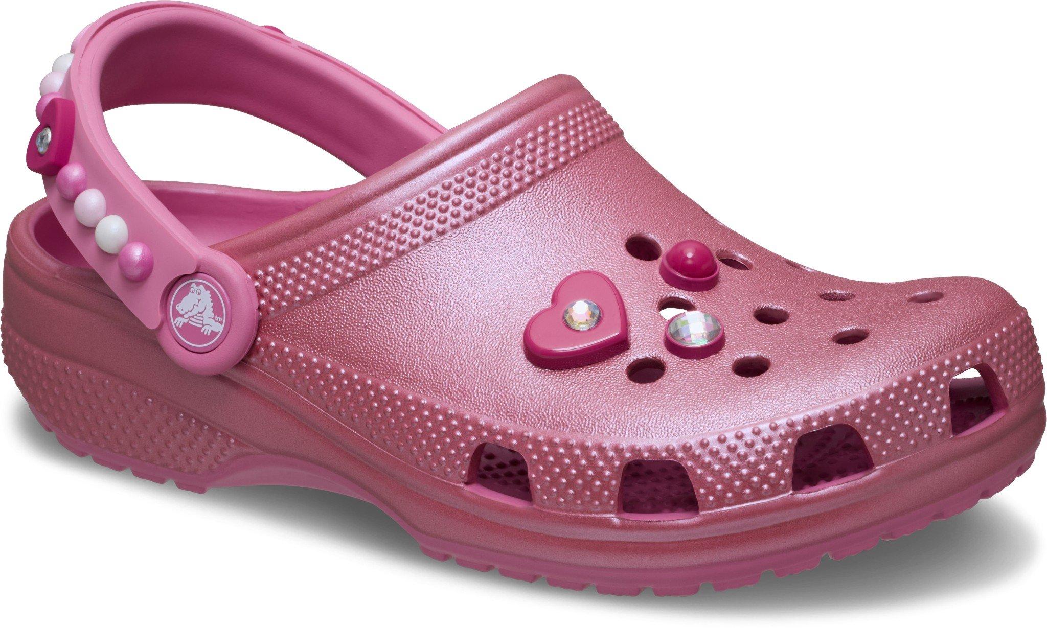 Crocs Classic "Pearls and Hearts Pink" Preschool Girls' Clog - PINK