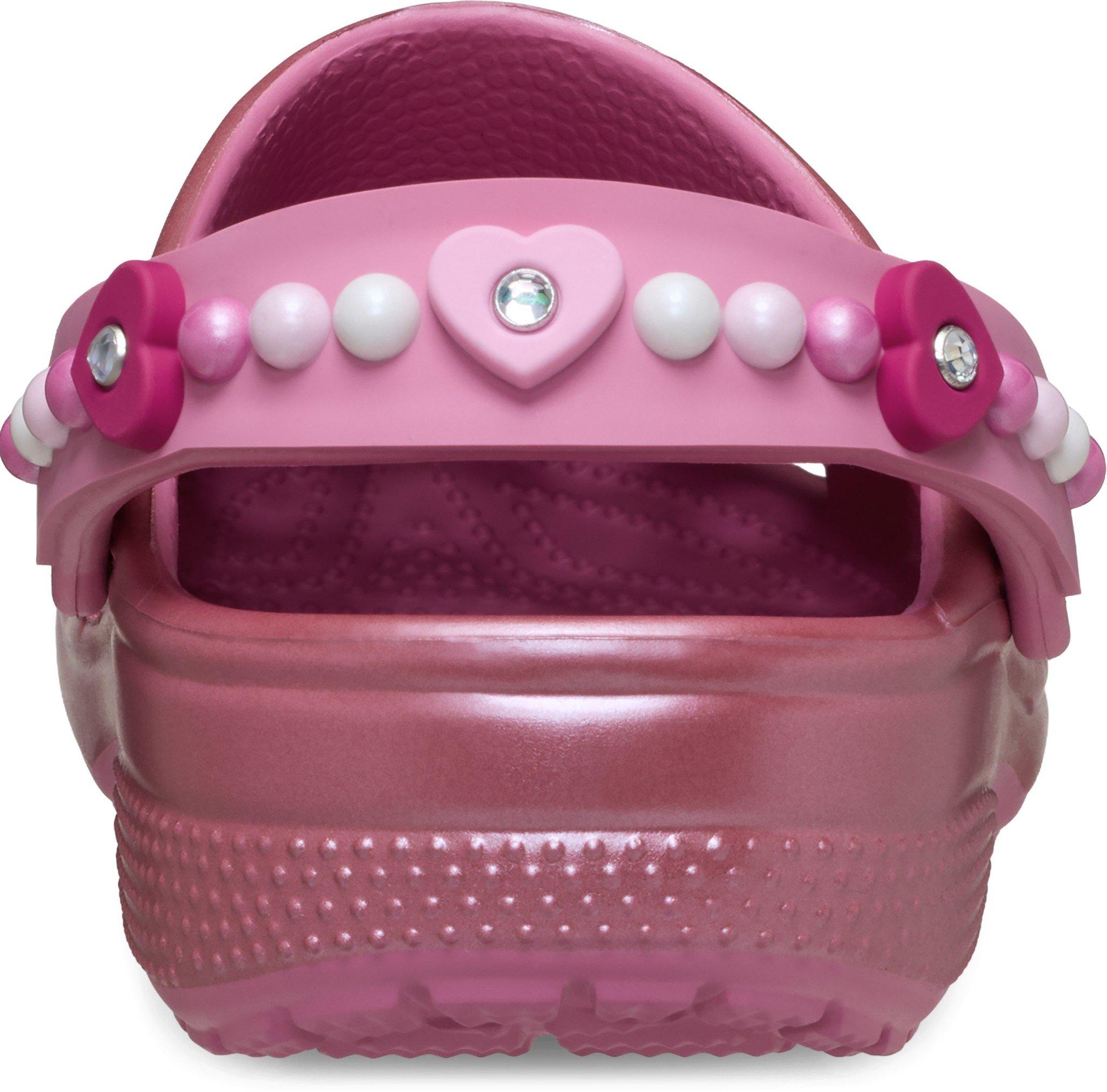 Crocs Classic "Pearls and Hearts Pink" Preschool Girls' Clog - PINK