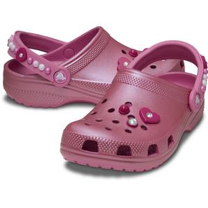 Crocs Classic "Pearls and Hearts Pink" Toddler Girls' Clog - PINK