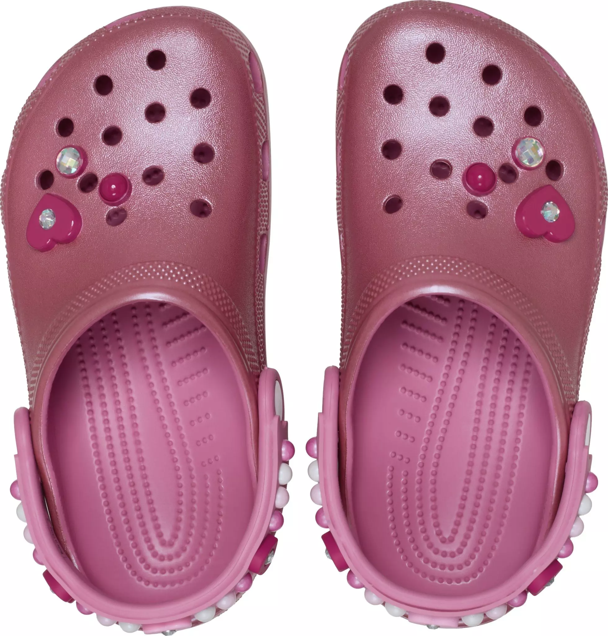 Crocs Classic "Pearls and Hearts Pink" Toddler Girls' Clog - PINK